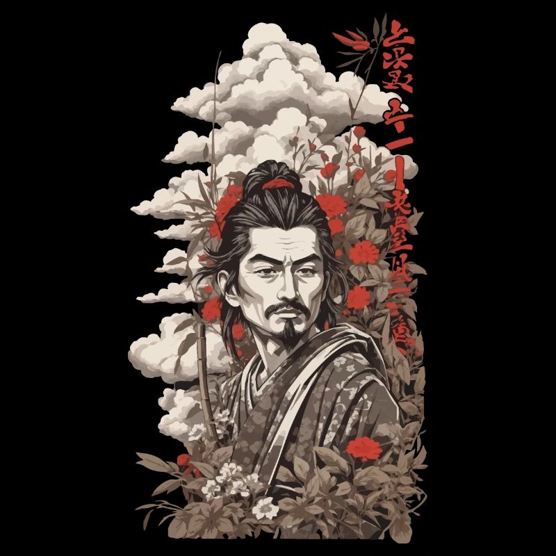 Japan Vintage Samurai Film Design Ukiyo-E Stil