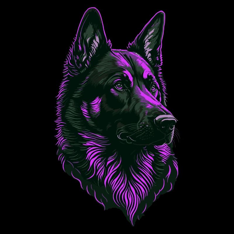 German Shepherd Head Pink