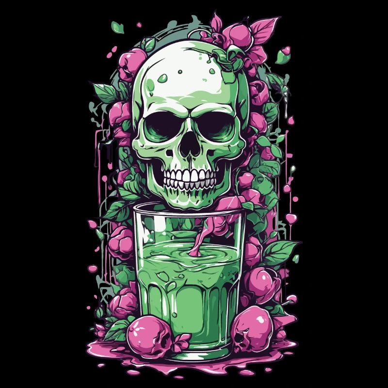 Gothic Skull Weirdcore Illustration Occult