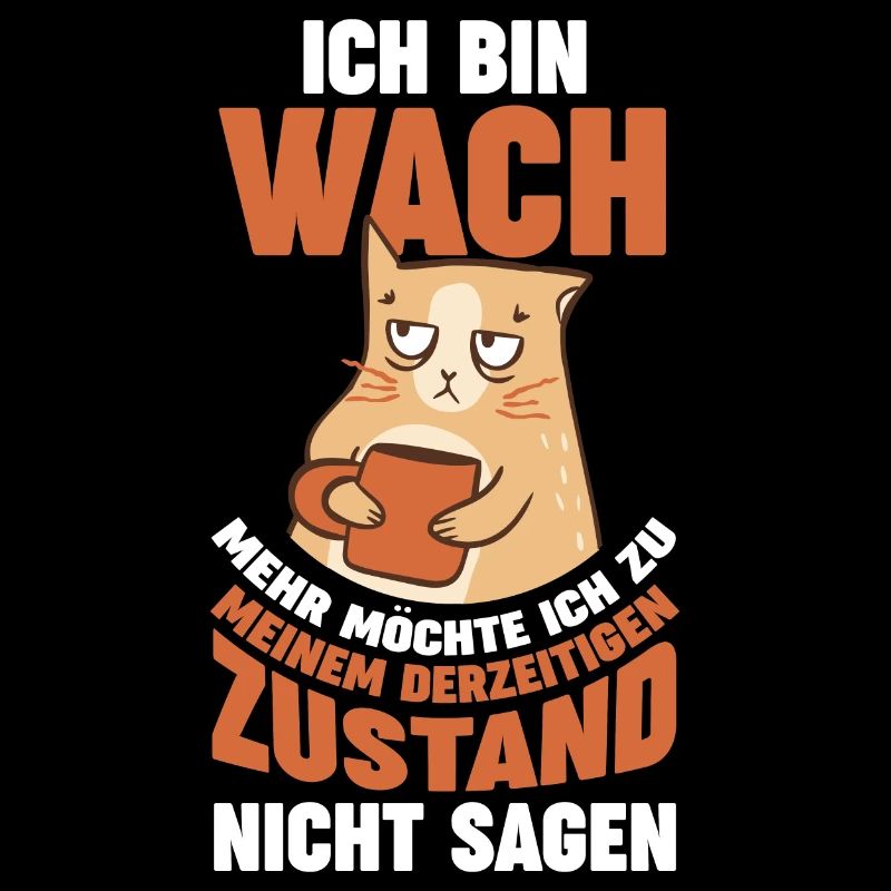 Morgenmuffel Faulenzer Kaffee Katze