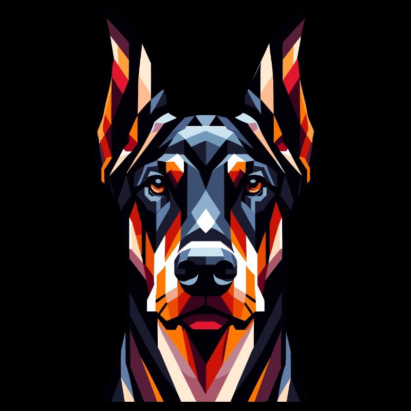 Geometric Doberman: Angular Canine Art Piece