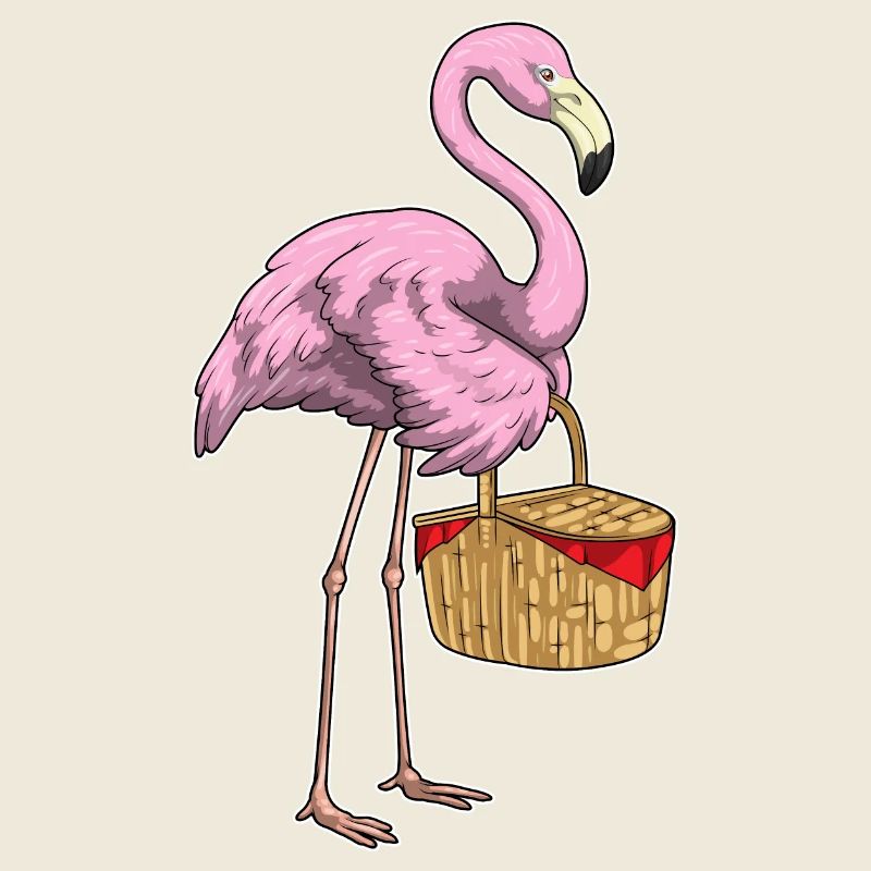 Flamingo Picknick Korb