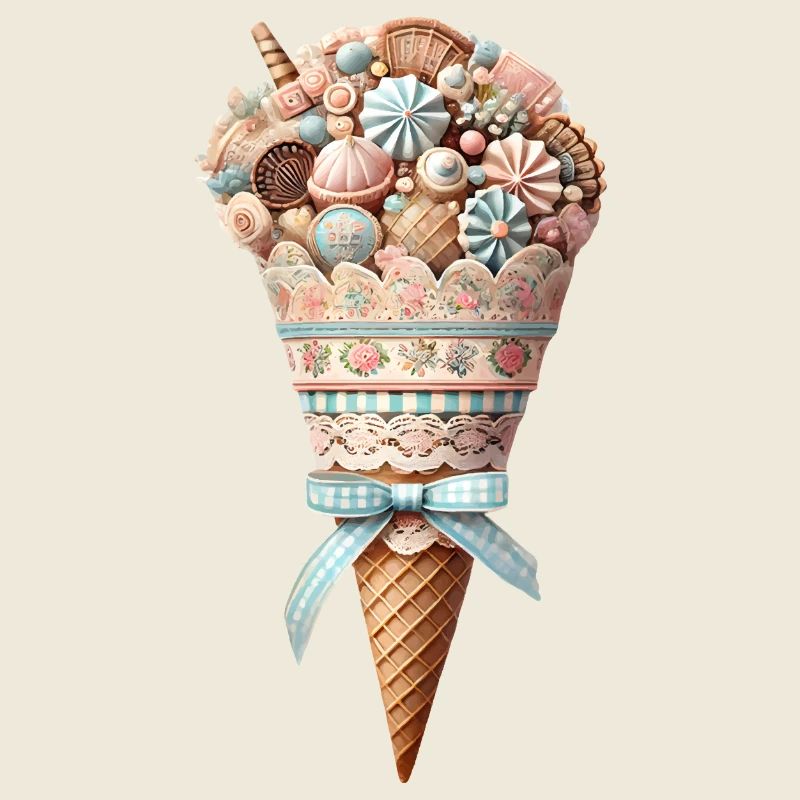 Un cornet de glace rempli de délices sucrés