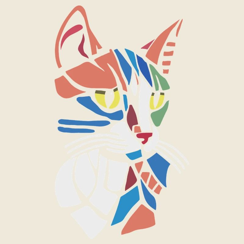 Abstract Geometric Cat Lover
