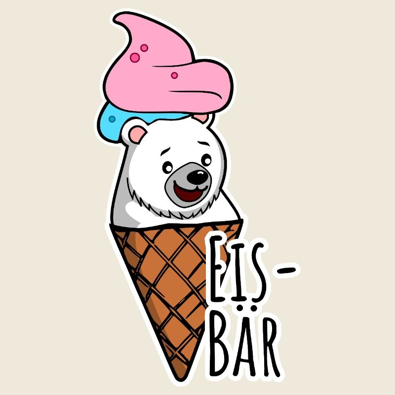 Eisbär in freier Wildbahn an der Eisdiele, LECKER!