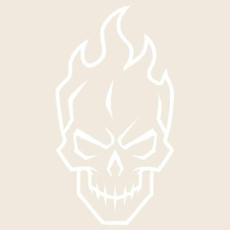 Flammender Schädel Kontur Gamer Symbol