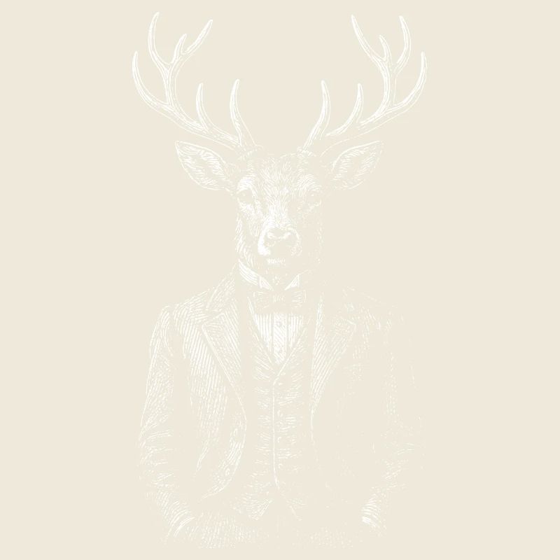 Cerf élégant en costume sur mesure