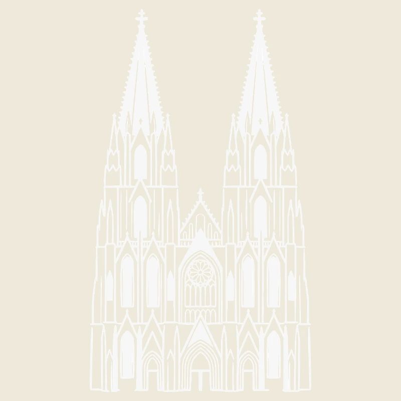 Cologne Cathedral Design White Sillouette