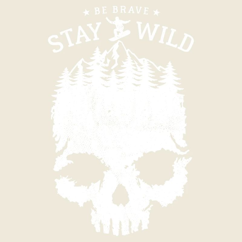 Snowboard - Skull - Be Brave Stay Wild
