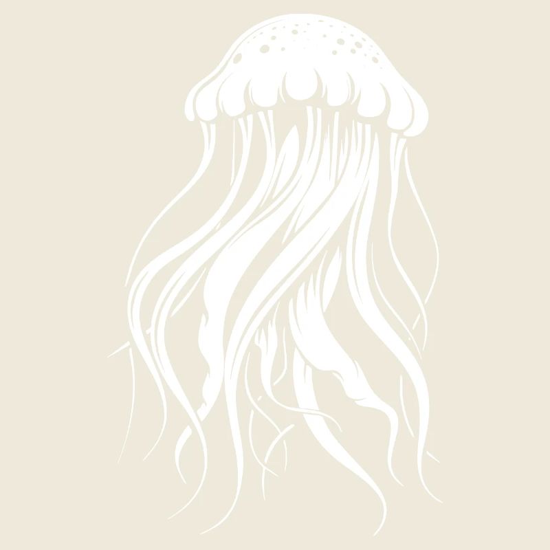 Jellyfish with tentacles, sea creatures