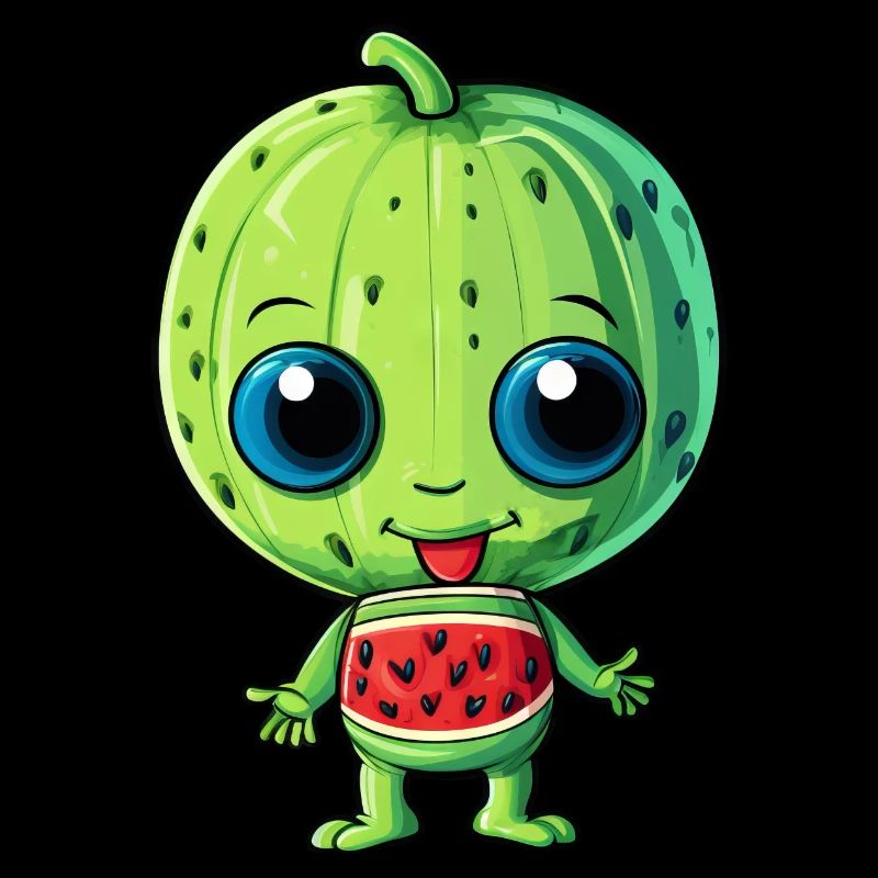 Green Alien & Watermelon: A Galactic