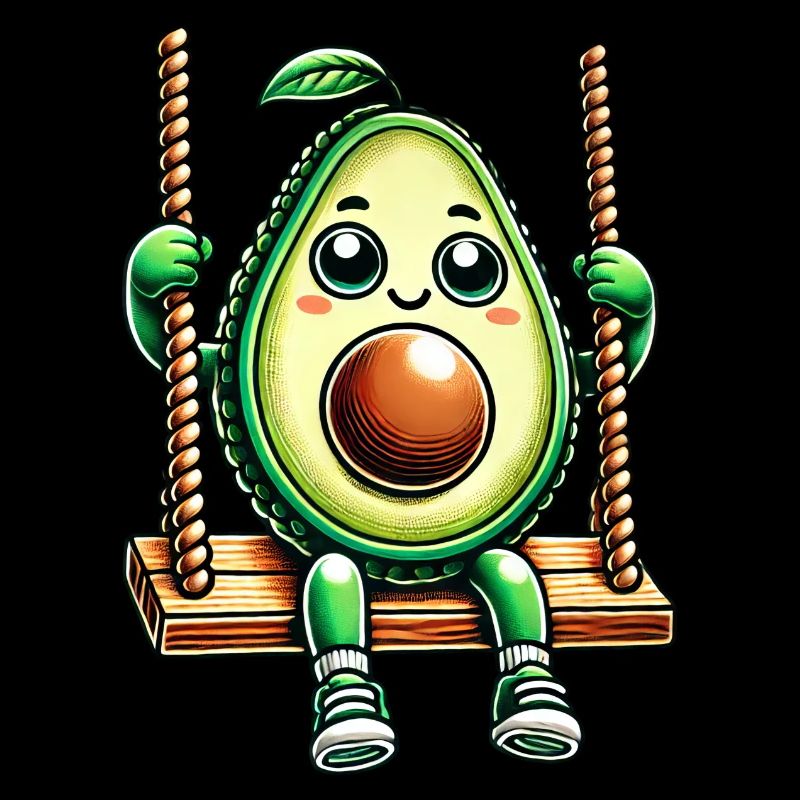 Mignon avocat balançoire terrain de jeu dessin animé