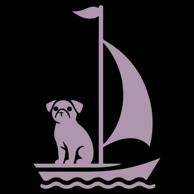 Carlin en bateau silhouette navigation minimaliste