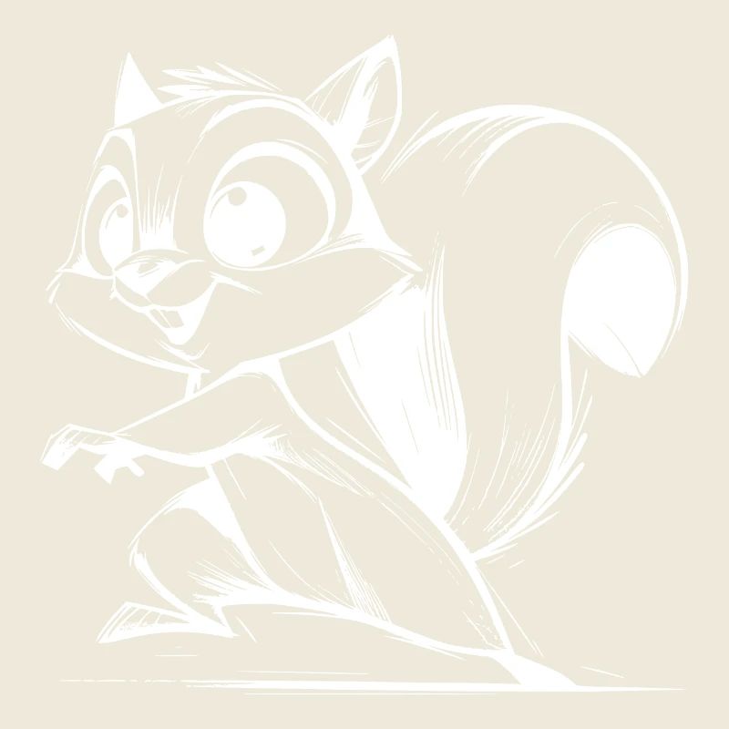 Mignon bébé écureuil dessin au crayon