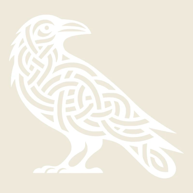 Oiseau corbeau dans le style de noeud de tatouage celtique