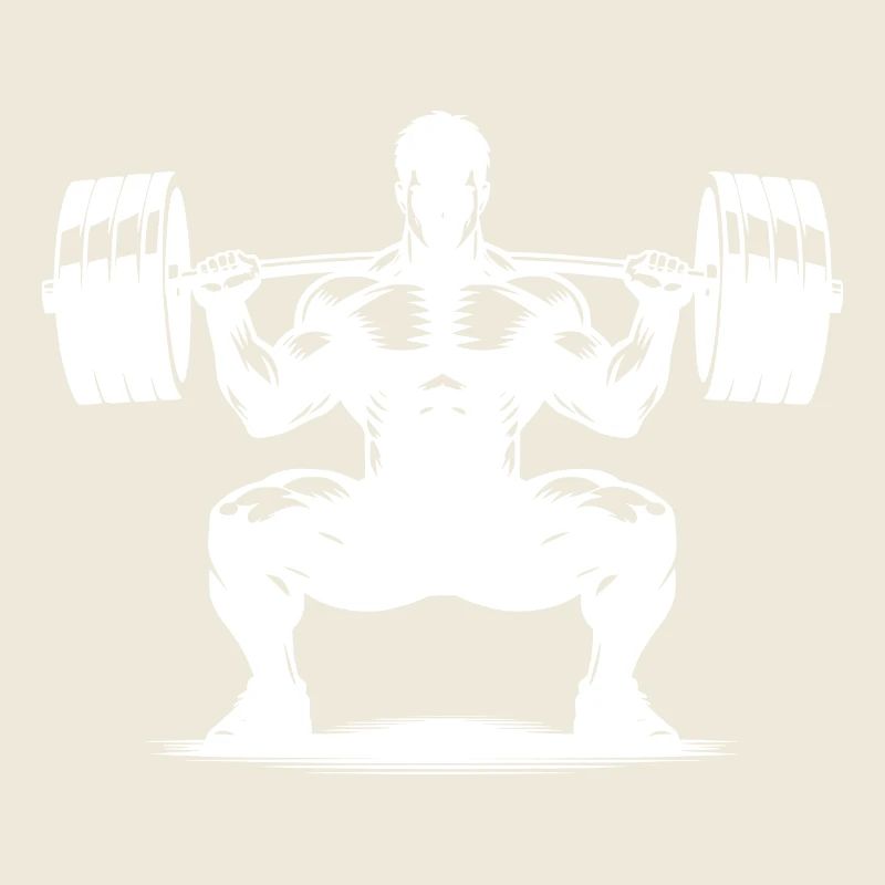 Gewichtheber mit schwerer Langhantel