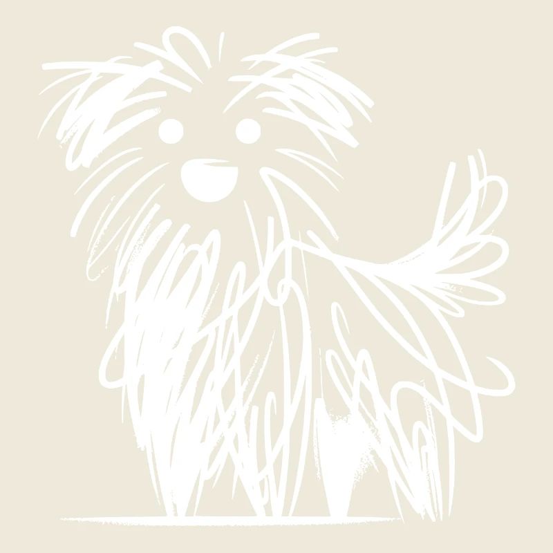 Minimalist Dog Sketch in Chaotic Lines