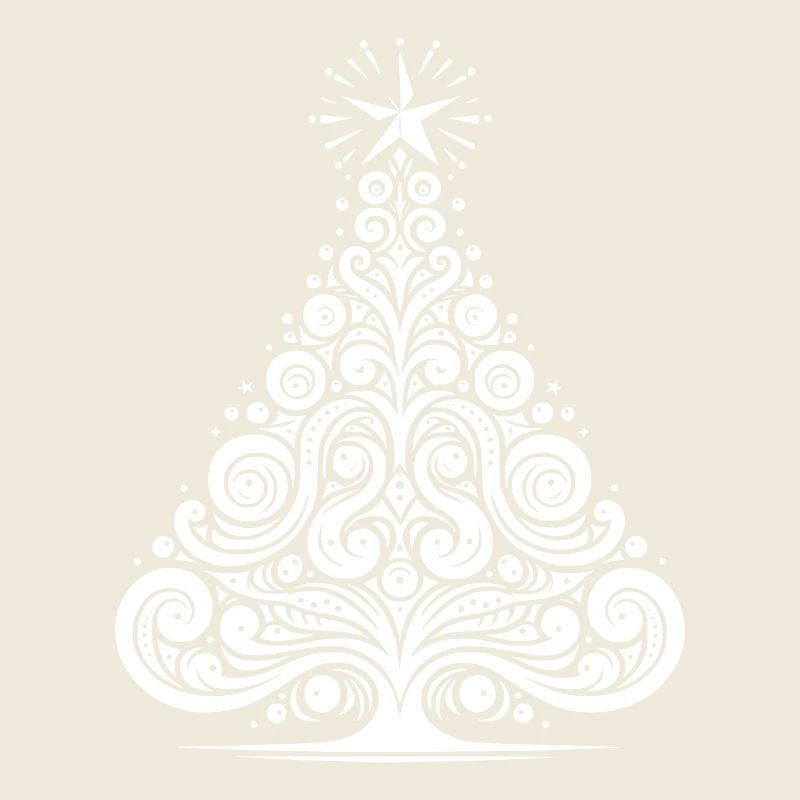 Moderner Baum mit festlicher Eleganz und Ornamente