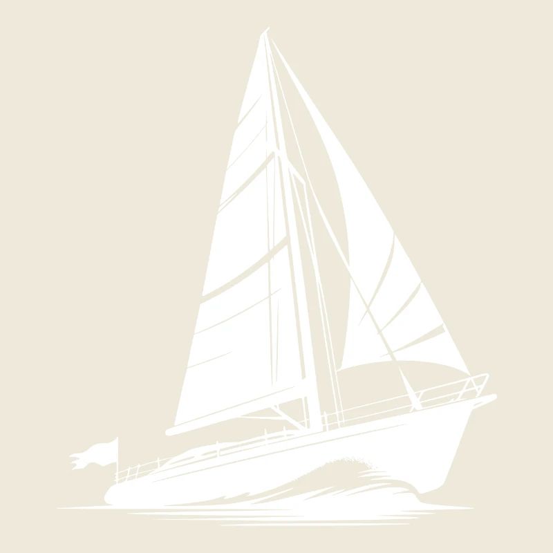 Voilier rapide sur le cap dans les grosses vagues