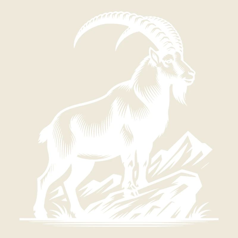 Steinbock mit gewaltigen Hörnern