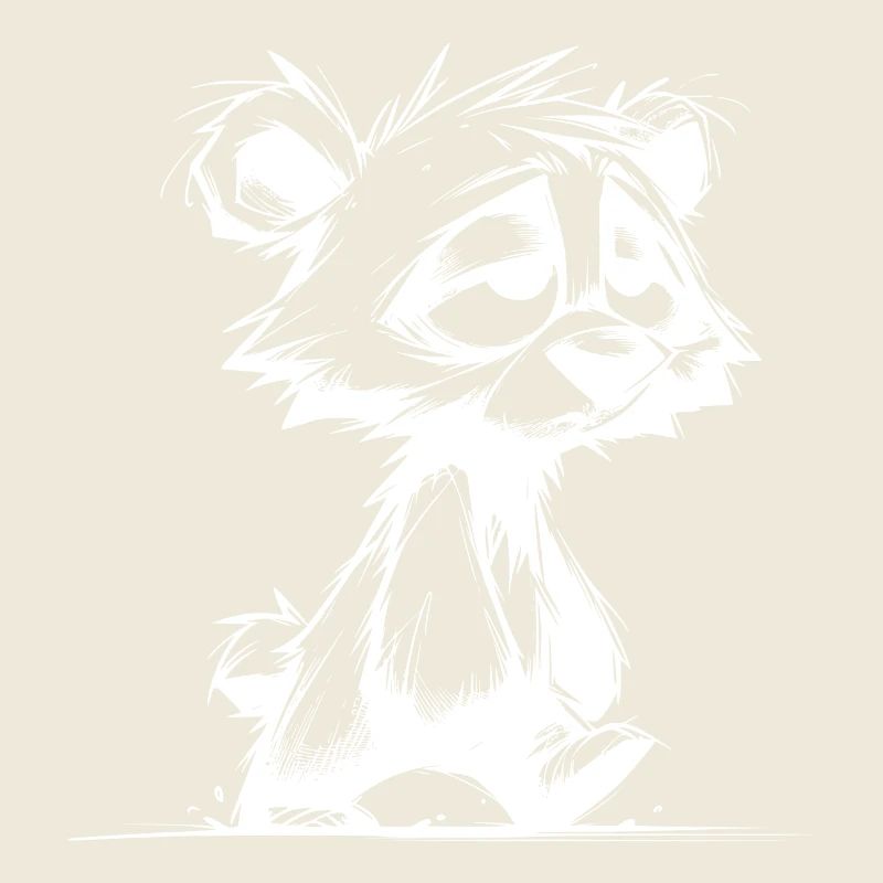A very tired fuzzy bear after getting up