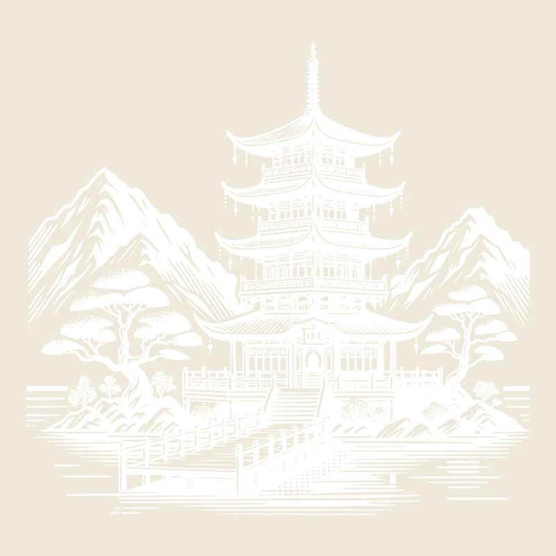 Conception de méditation de paysage asiatique