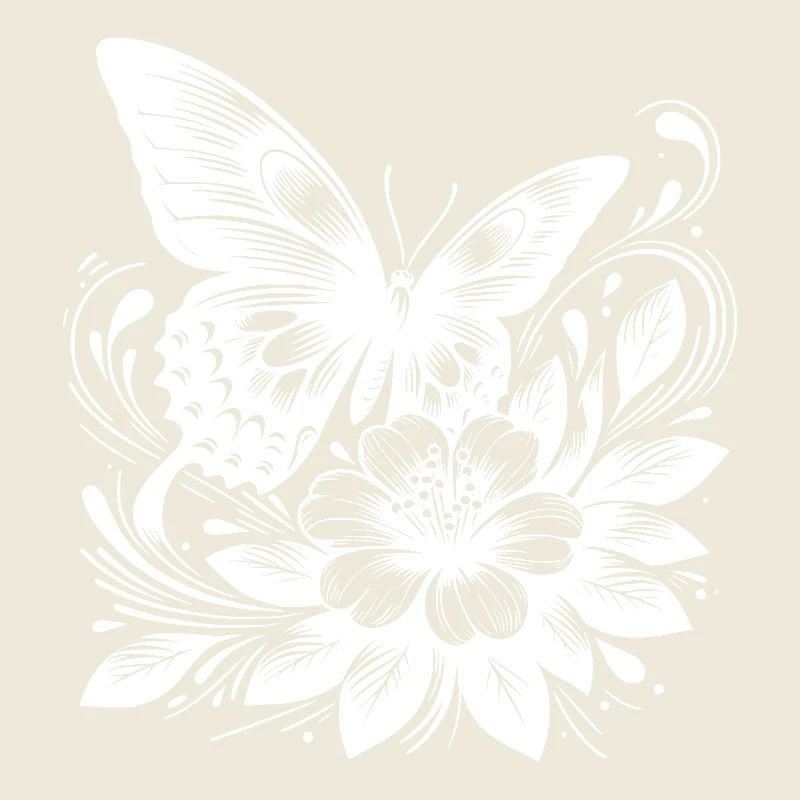 Fleurs sauvages et papillon élégant en harmonie