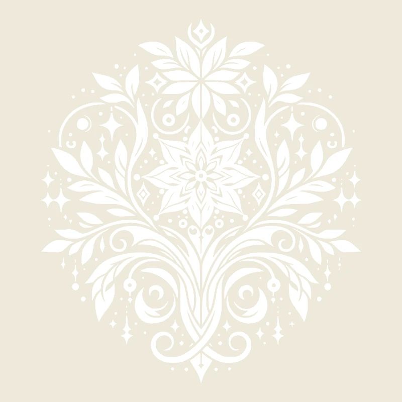 Stylish tattoo ornament with floral elements