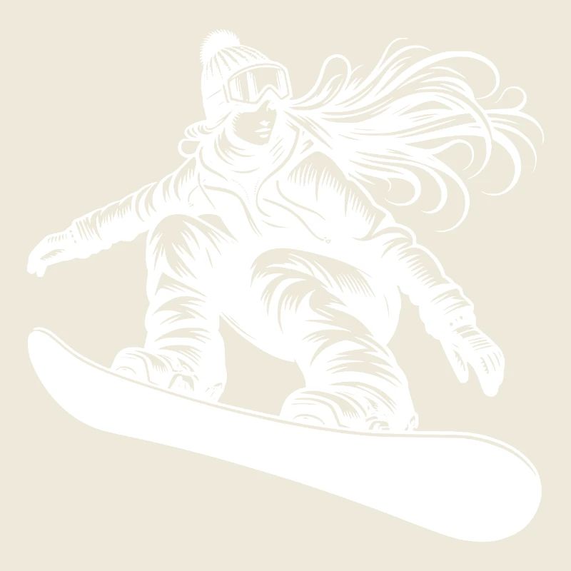 Female Snowboarder Cool Snowboard Design