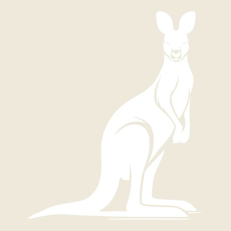 Wild animal silhouette with typical kangaroo pose