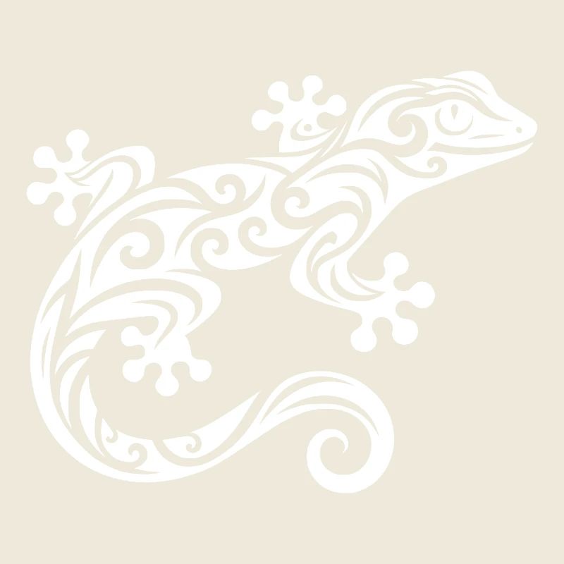Gecko mignon dans le style de tatouage tribal