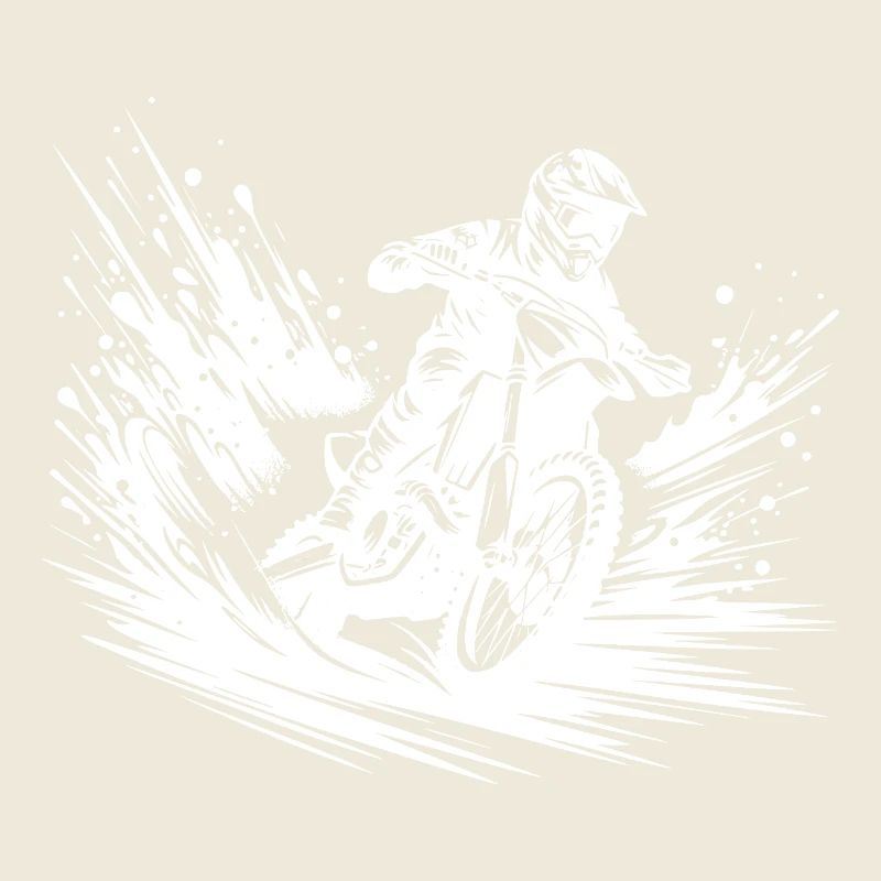 Enduro machine with dust clouds on the track
