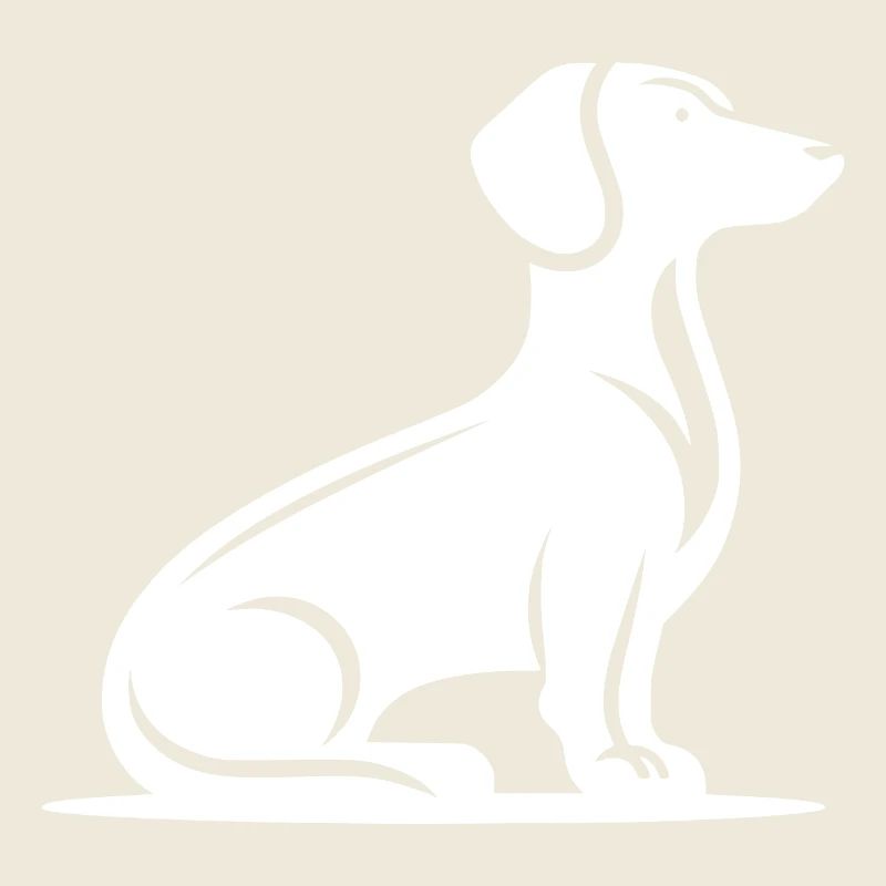 Minimaliste teckel silhouette chien portrait