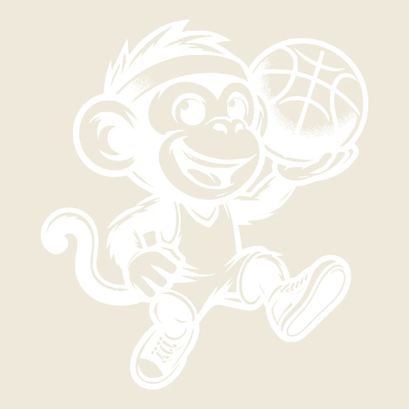 Mignon petit enfants singe avec basket-ball
