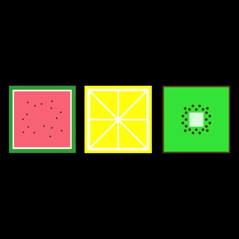 DIGITAL - Pixel FRUIT Melon - Citron - Kiwi