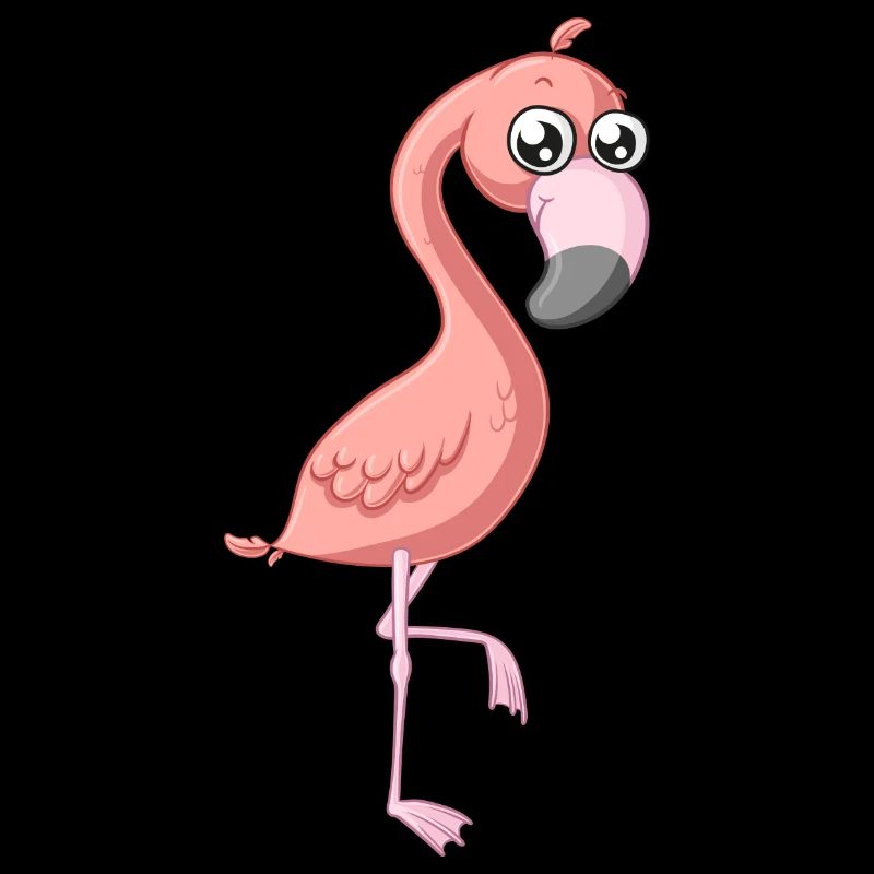 Sweet comic flamingo