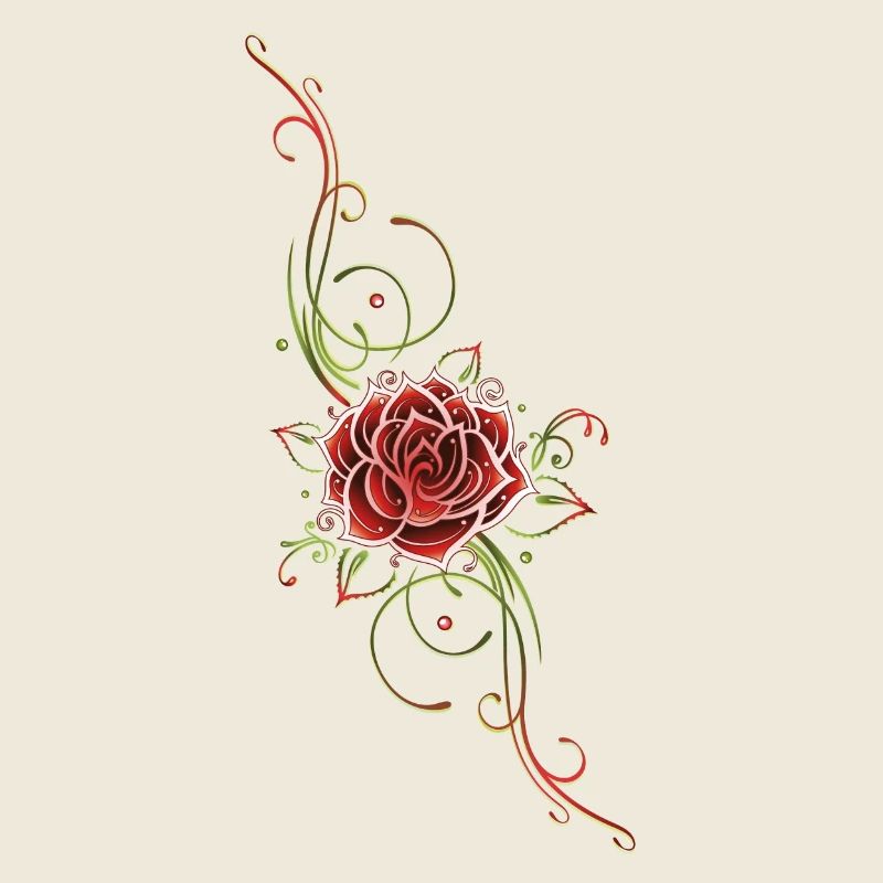 Filigranes Tribal mit Rosenblüte, rose