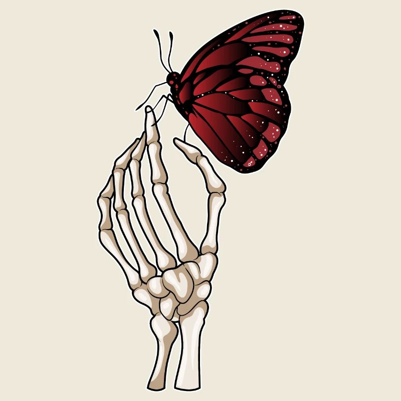 Skeleton Hand Butterfly