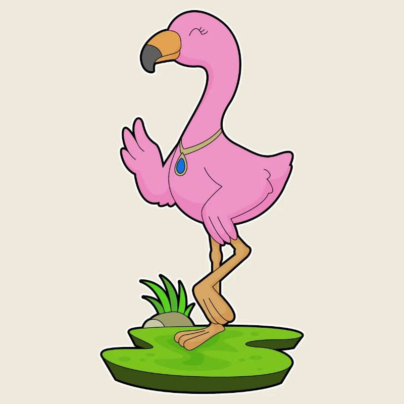 Collier Flamant rose