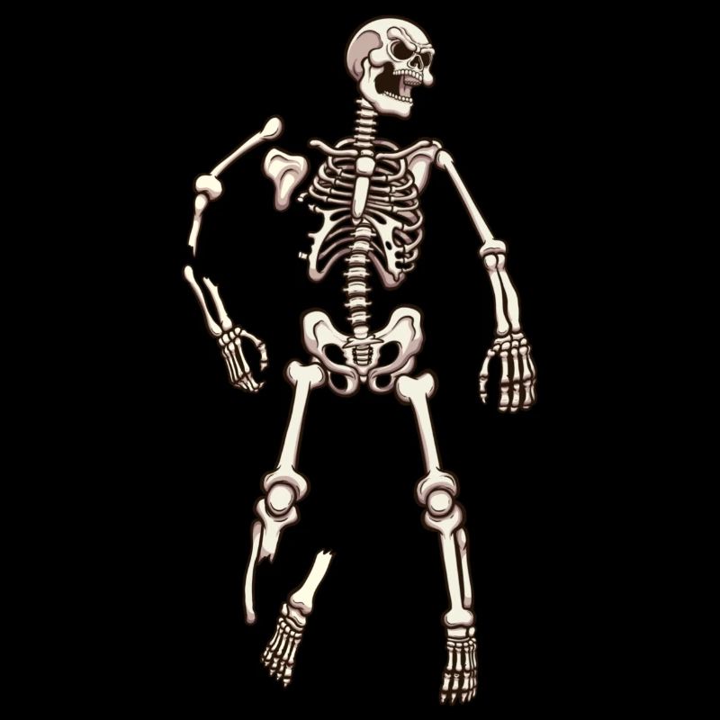 Squelette posé sur le sol