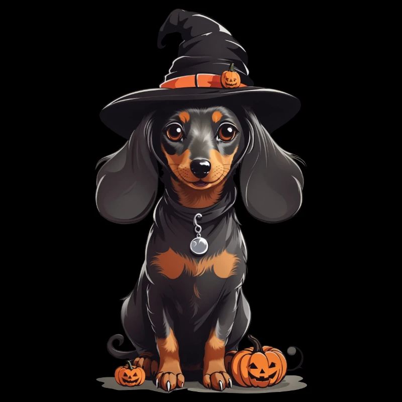 Sorcières teckel Halloween chien Magic Design