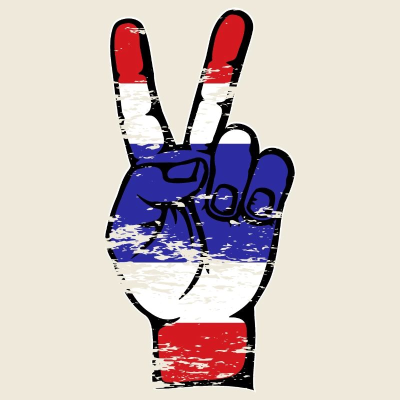 Drapeau de la Thaïlande Paix Victoire Symbole Utilisé