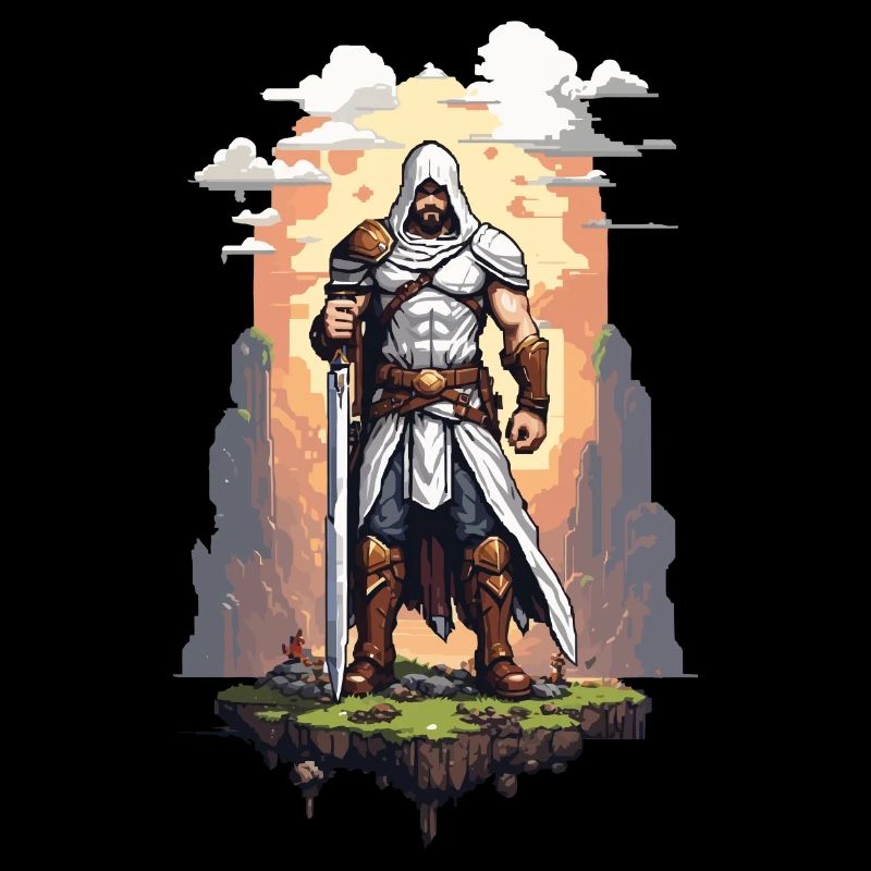 Retro Arcade Pixel Kunst Held Gaming Design