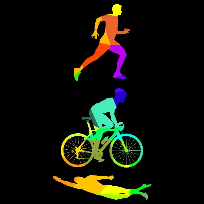 Triathlon Regenbogen Farben Polygon Sport