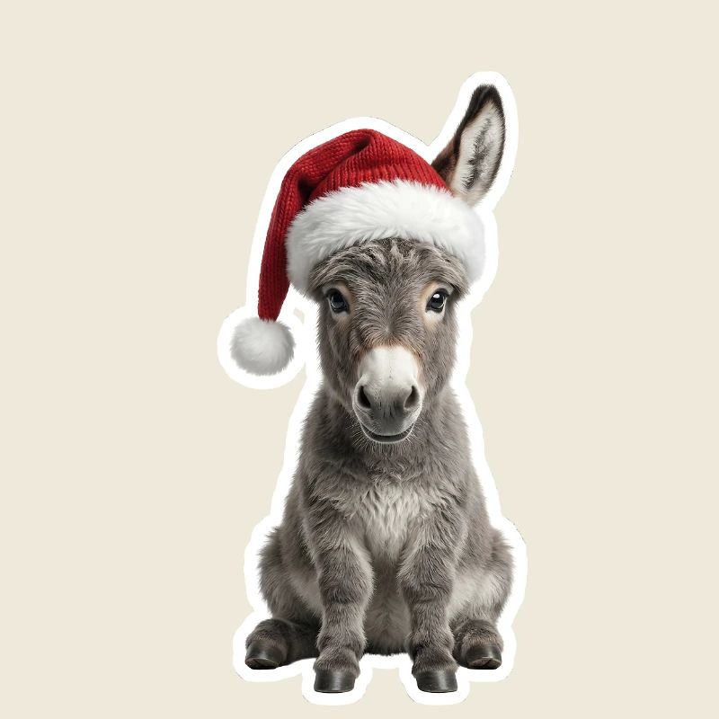 Graues Eselfohlen an der Krippe