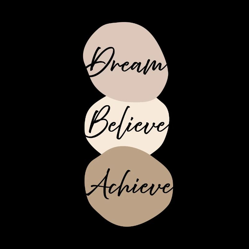 Dream Believe Achieve Boho Aesthetic Minimal Tee