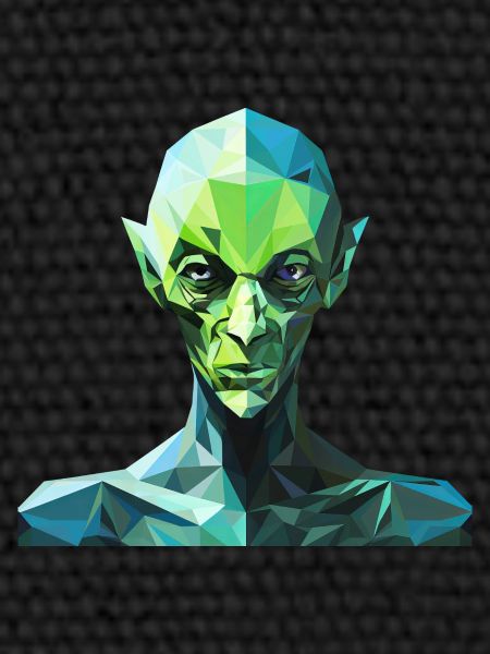 Polygon-style alien