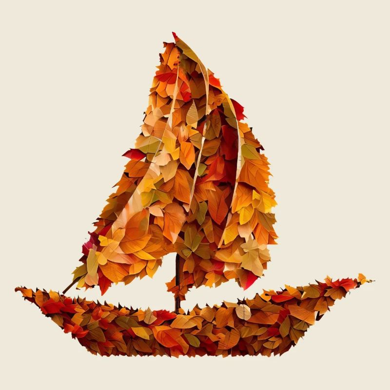 Voile d’automne : dériveur au feuillage coloré