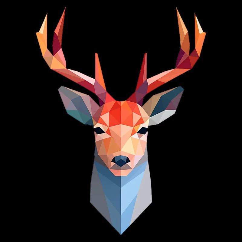 Reh Hirsch Kopf Low Poly Logo Design