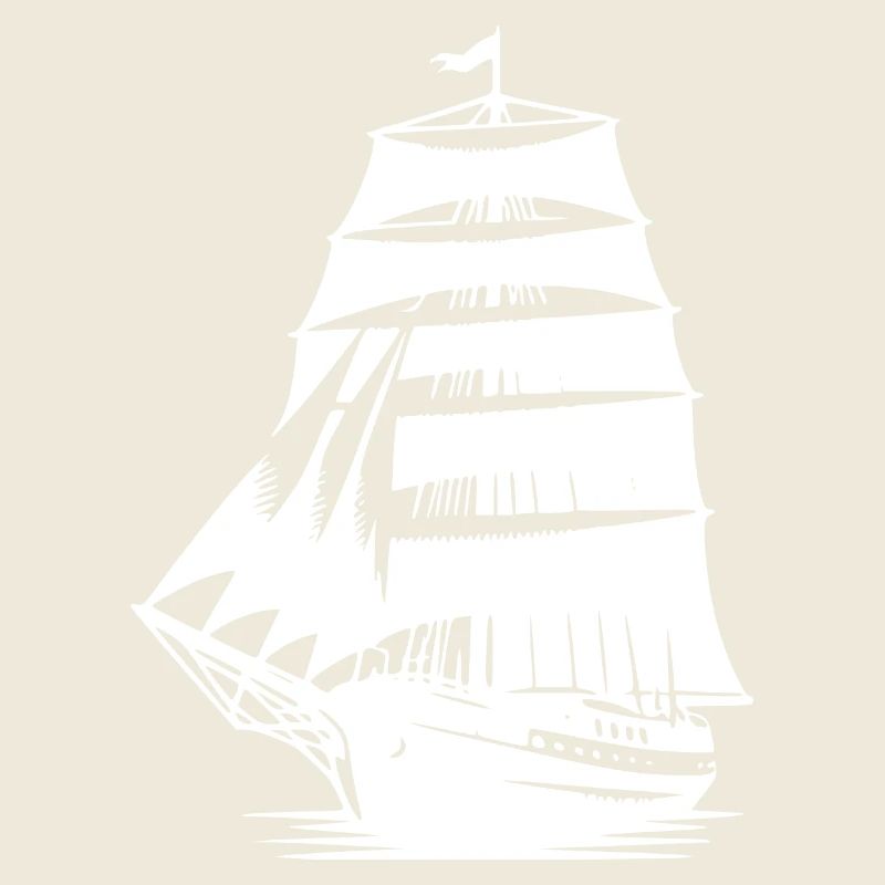 Vieux voilier à voiles déployées